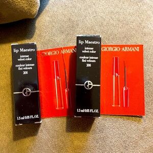 TWO Giorgio Armani lip maestro 206 travel size